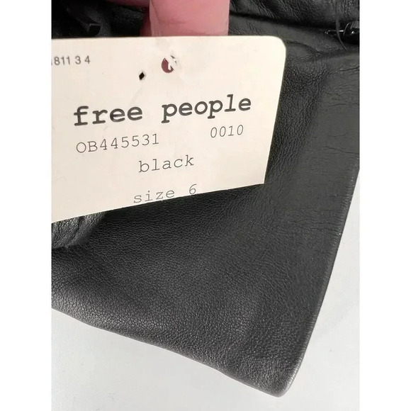 NWT FREE PEOPLE Women Size 6 Black Vegan Leather Side &Ankle Zippers 30"x28" - Picture 8 of 13